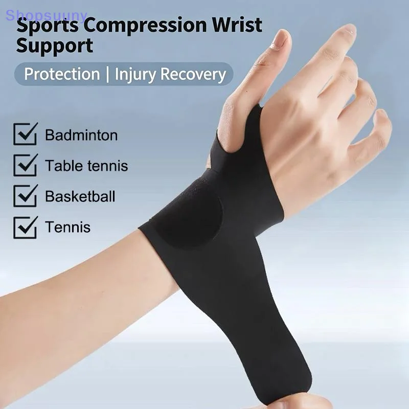 Table Tennis Injury - [SU]1/2個入り スポーツ用コンプレッションリストサポーター 調整可能なラップ式。バドミントン、テニス、バスケットボール、卓球での怪我からの回復に最適。