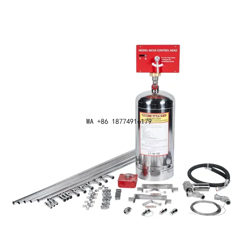wmwmnu 12L PRI-SAFETY Commercial Kitchen Fire Suppression System with Wet Chemical Agent for  K/F Fires Wall-Mounted CEODM OEM