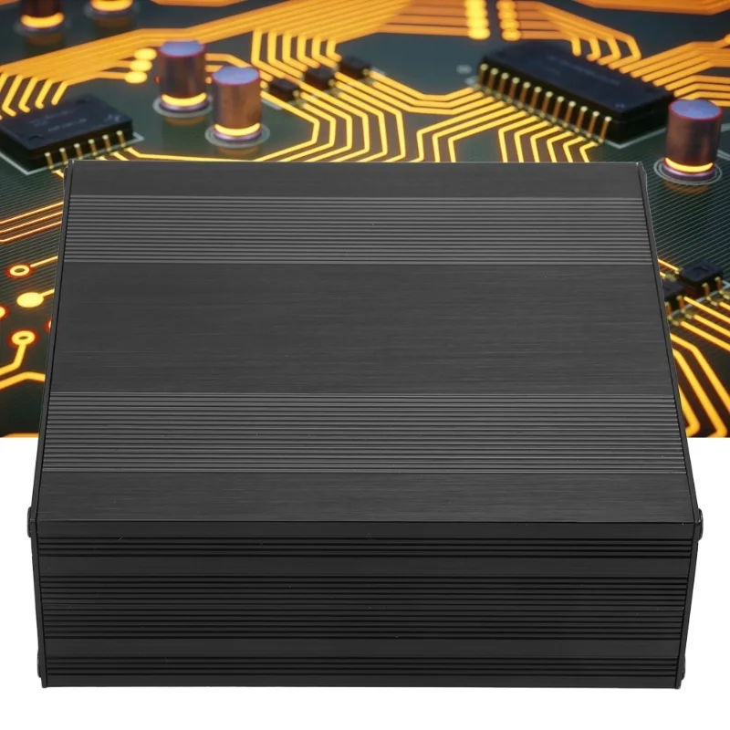 Black Aluminum Printed Circuit Board Box Split Type DIY Electronic Project Enclosure Case