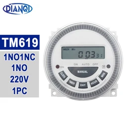 TM619 220V 16A Digital Timer Controller Weekly Programmable Timer Switch Hour Minute Count CN304 1NO 1NO1NC 16ON/OFF Time Relay