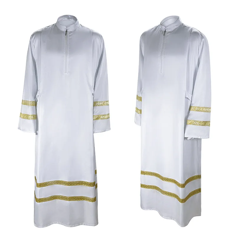 

Priests Costume Middle East Arab Christian Catholic Priests Cospaly Clergy Robes Priest Saints Halloween White Clothing Robe