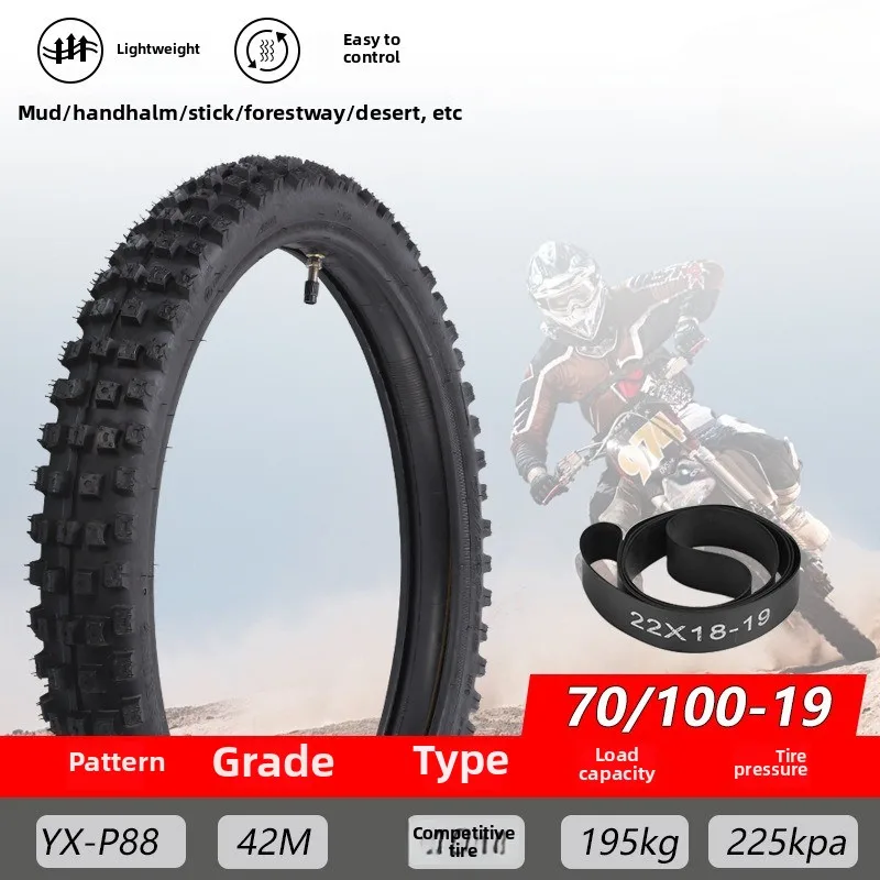 Universal 70/100-19 Off-Road Motorcycle Tires for Electric Vehicles (Front/Rear)