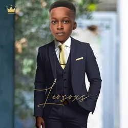 3~16 years old classic boy navy blue suit 3 piece suit (jacket + vest + trousers) formal custom boy wedding party suit