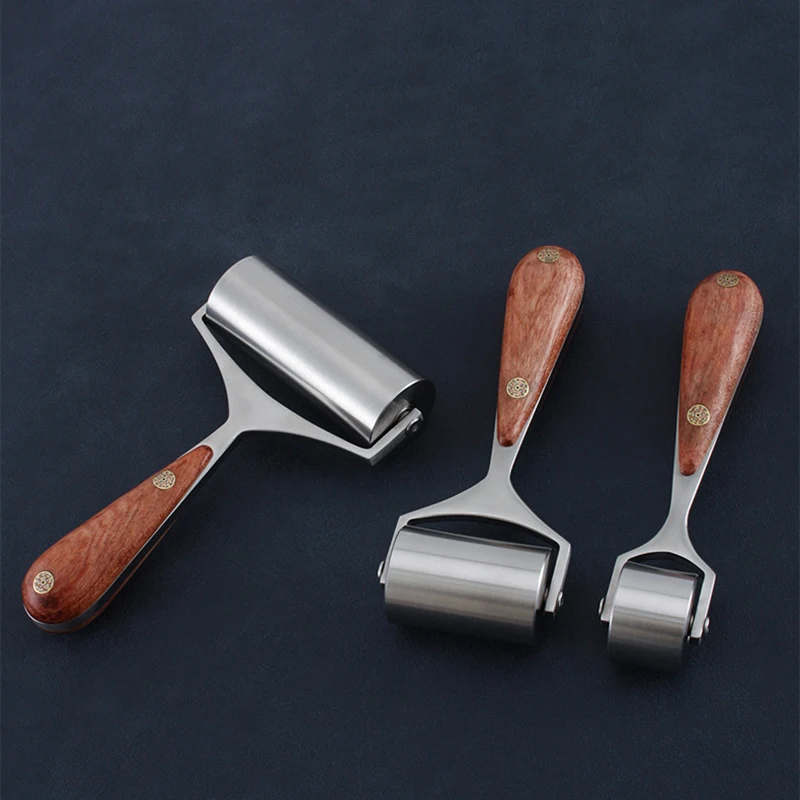 25mm Press Edge Roller Leather craft Glue Laminating Tool DIY Handmade Leather Edge Creaser & Smoother Steel Iron Roller