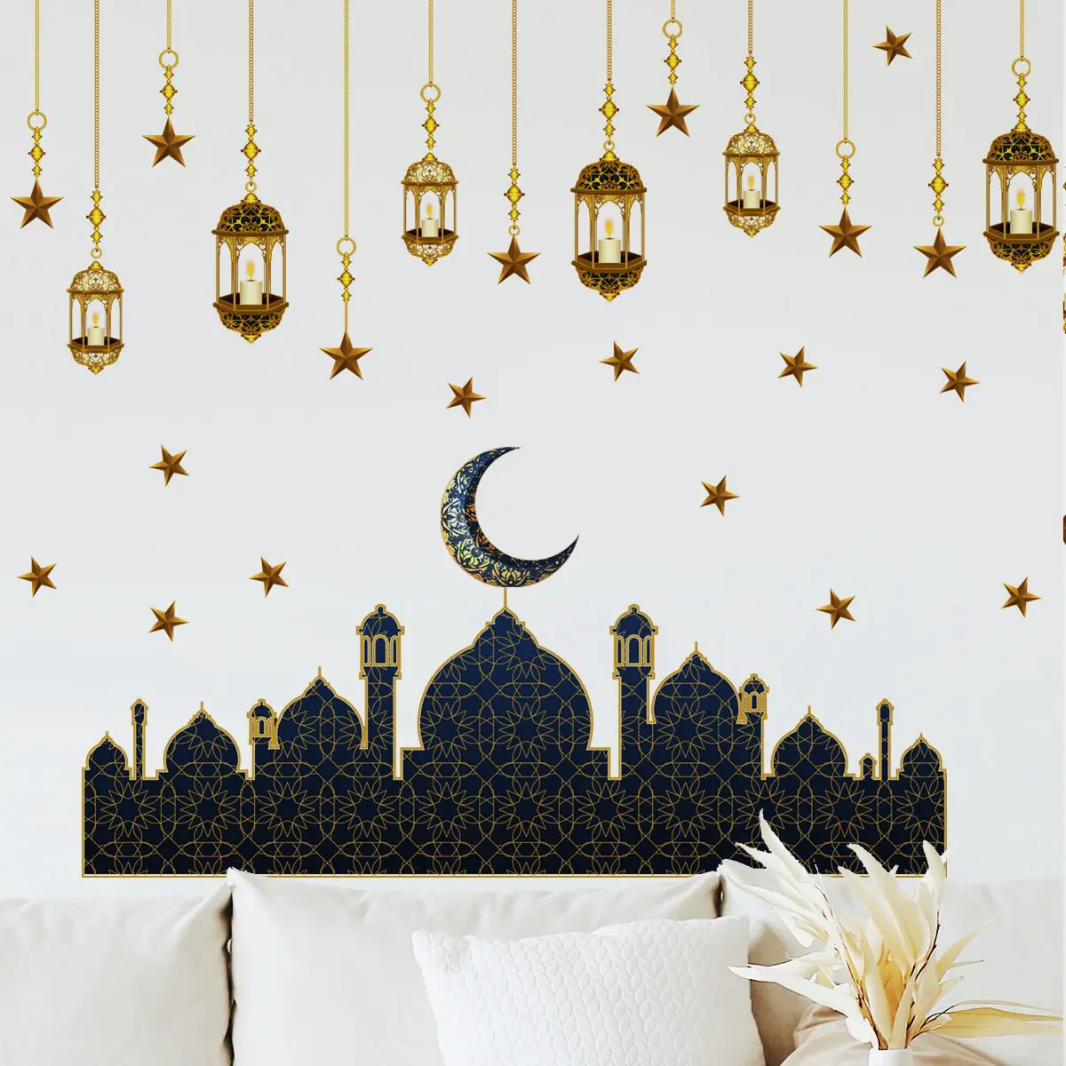 Eid Mubarak Wall Stickers Ramadan Decorations for Home Islamic Ramadan Kareem Muslim Party Decor Eid Mubarak Gifts Eid Al Adha