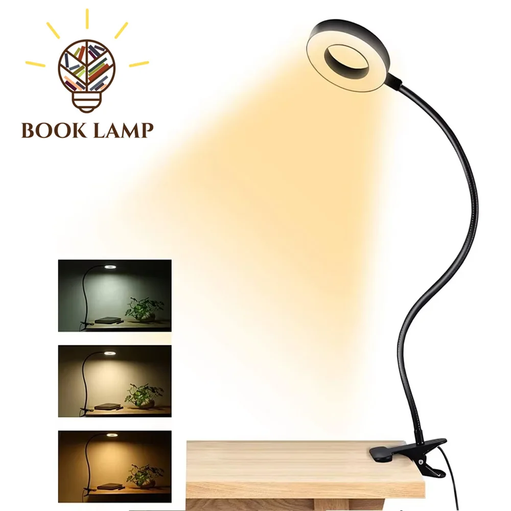 48 مشبك LED على مصباح المكتب 360 ° مرنة معقوفة القراءة الجدول ضوء العناية بالعين USB المشبك كتب ليلة ضوء دراسة قراءة الضوء #1