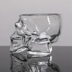 1 Pcs Skull Cup Shot Glass Transparent Cup Crystal Skull Head Glass Cup Bar Party Vodka Brandy Beer Wine Glass 50ml Drinkware