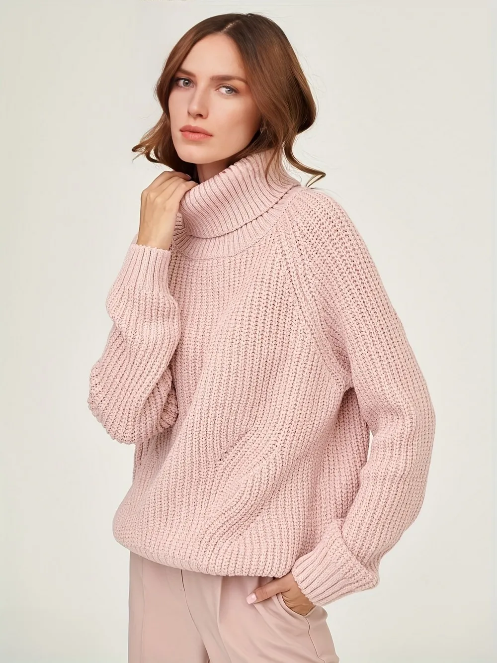 Wixra Women Sweater Long Sleeve Autumn Winter Spring Basic Pullover Femme Solid Loose Jumper Knitting Clothes