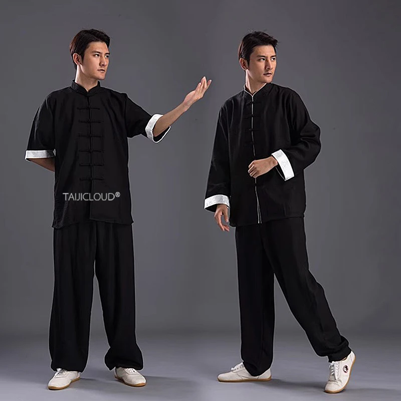 Chenjiagou Tai Chi Uniform, Linen Cotton Blend Kung Fu Suit for Men & Women, Autumn Training Wear 4