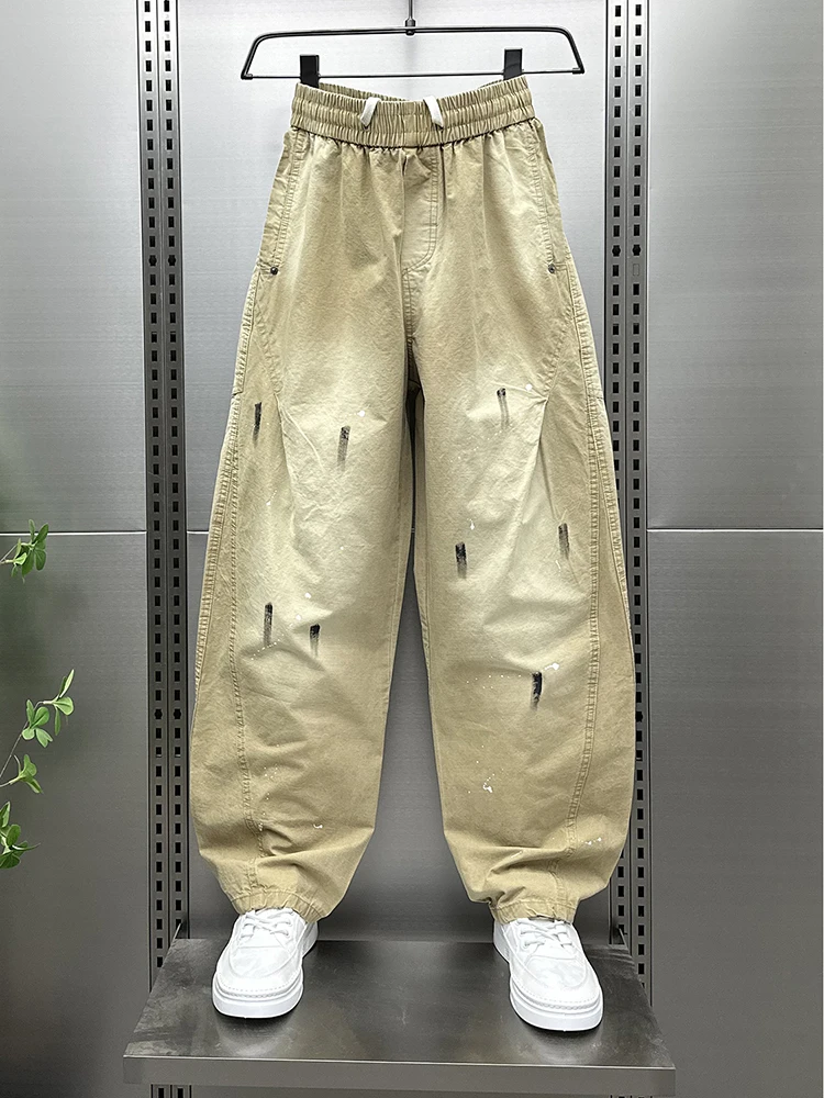 

Свободные повседневные мужские джинсы Faionable Street Sle Paint Splatter Knife Высокая талия Универсальные грязеотталкивающие прямые брюки ...