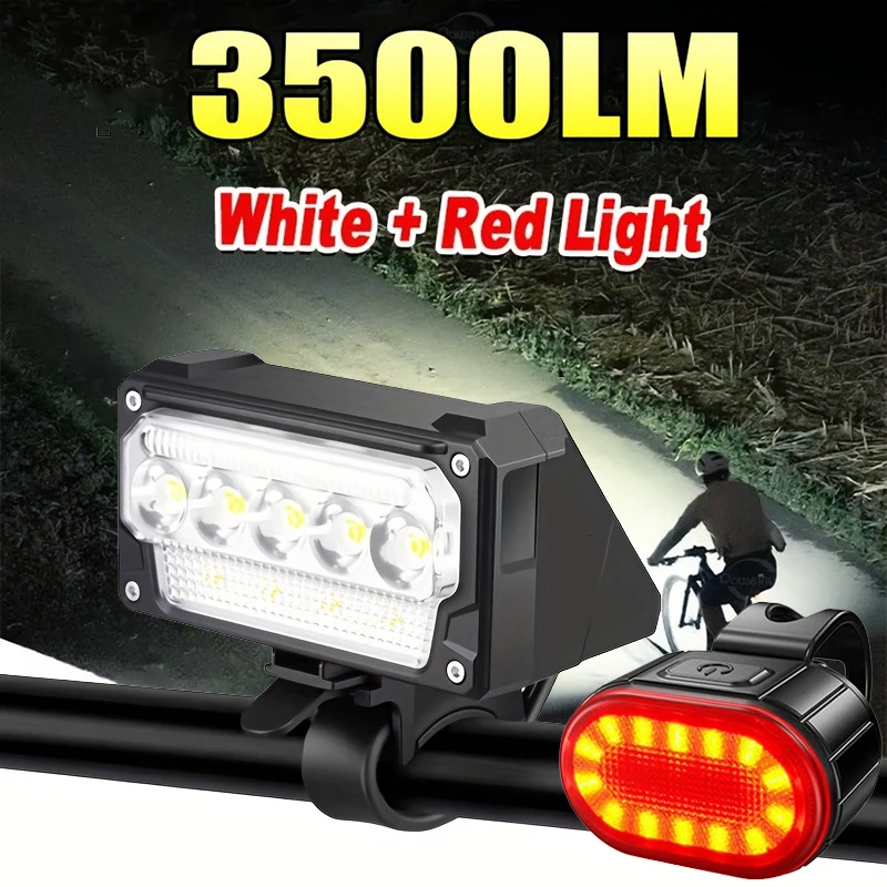 

Велосипедная фара 5-светодиодная передняя фара для велосипеда Type-C Перезаряжаемая велосипедная лампа Сверхлегкие фонари на руль Водонепроницаемый велосипедный фонарик