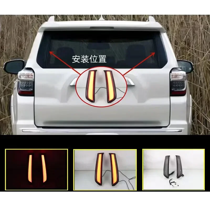 

LED Rear Column Brake Light Case For Toyota 4Runner 2010 2011 2012 2013 2014 2015 2016-2022 Turning Signal lamps Car Accessories