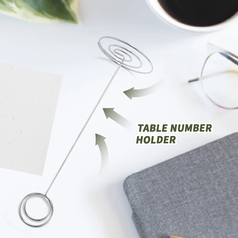 15 Pack 8.75 Inch Tall Table Number Holder, Place Card Holder, Table Picture Holder, Wire Photo Holder Clip,Menu Memo Note Stand