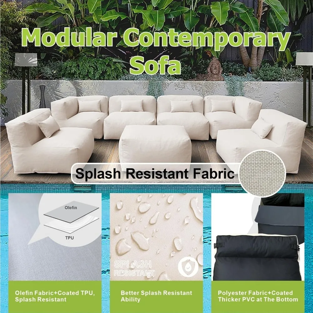 Schaumstoffgefüllte Stühle, einzigartige modulare moderne Sofas (Sandbeige)