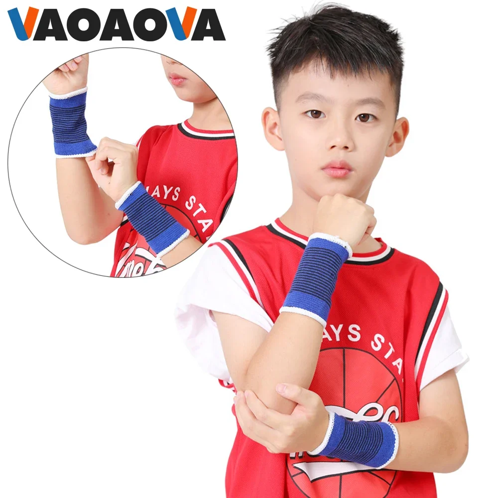 1Pair Kids Compression Wrist Brace, Knitted Wristbands Support for Soccer, Running, Volleyball, Basketball Sports Boys & Girls