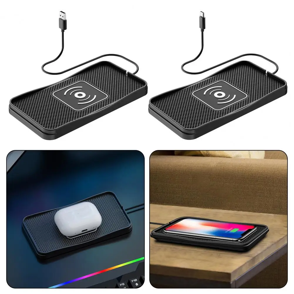 

Car Wireless Charger Pad 20W Fast Charging Anti-slip Silicone Charging Mount Wireless Charger Quick Charge Adapter for IPhone