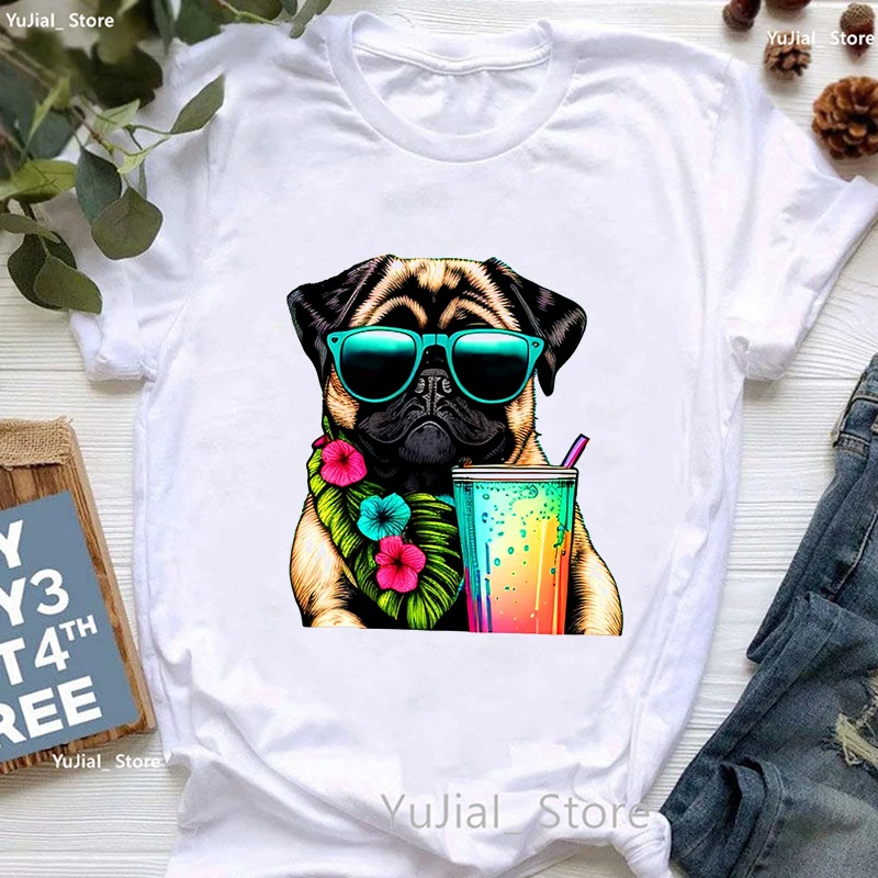 

Colorful Pug/Jack Russel Terrier/Golden Retriever/Pomeranian/German Shepherd/Bernies Mountain/Beagle/Dachshund Print T Shirt