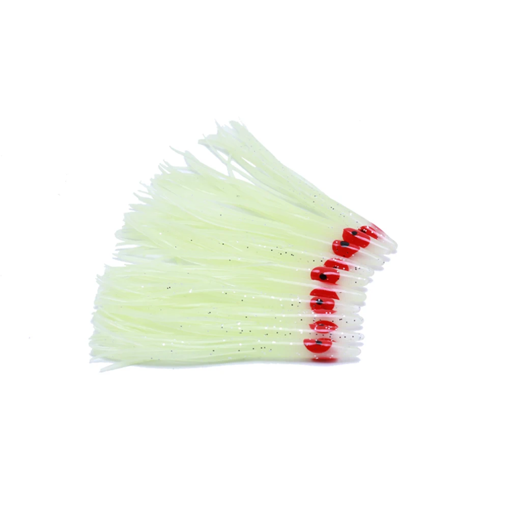 10 luminous squid soft baits, new 8cm squid skirt, strong luminous fake bait, sea fishing accessories, fishing supplies