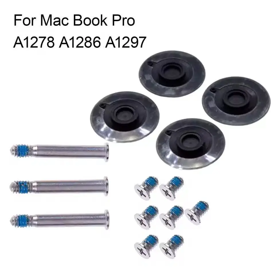 4x Bottom Case Rubber Feet with Screws Set Non-Slip Repair for MacBook Pro A1278 A1286 A1297
