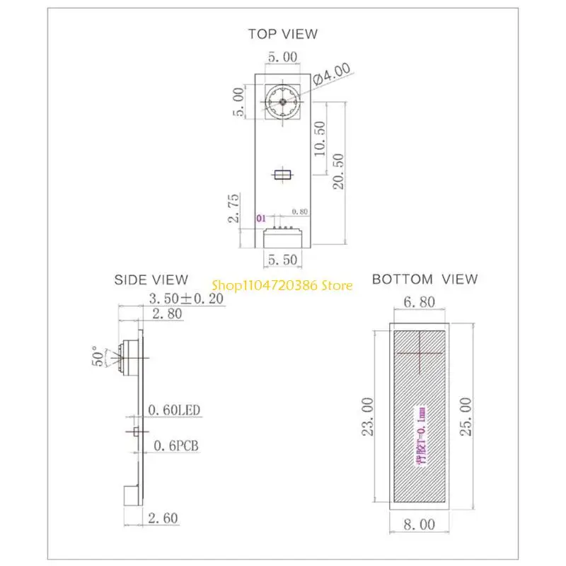 High Definition Laptop OV7675 USB Camera Module with 300000 Pixels Plug and Use，High Definition 50Degrees Fixed Camera Board