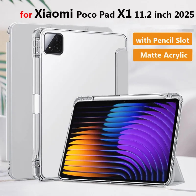 

Чехол для Xiaomi Poco Pad X1 2025 11,2 дюйма Pad8 Pro 8 11,2 Pad 2 11 Mini 8,8 дюйма Redmi KPad 8,8 дюйма, мягкий прозрачный чехол-подставка из ТПУ для планшета