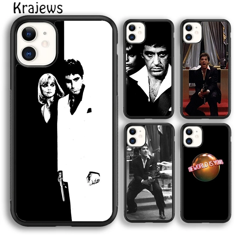 Krajews Tony Montana Scarfaces Al Pacino Phone Case Cover For iPhone 16 15 14 plus XS XR 11 12 mini 13 pro max Fundas