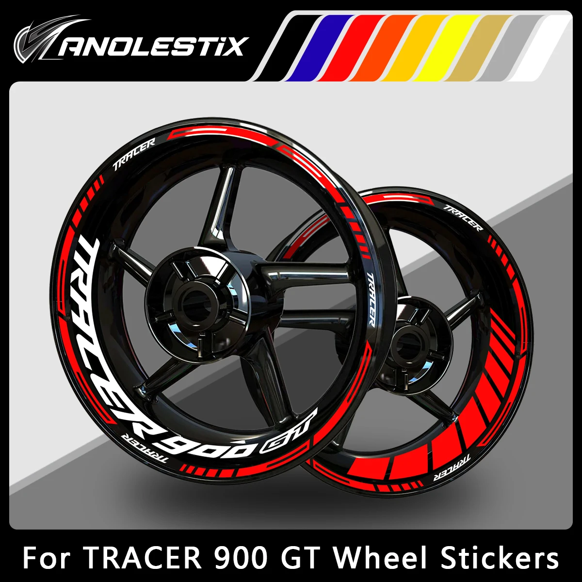 

AnoleStix Reflective Motorcycle Wheel Sticker Hub Decal Rim Stripe Tape For YAMAHA TRACER900GT