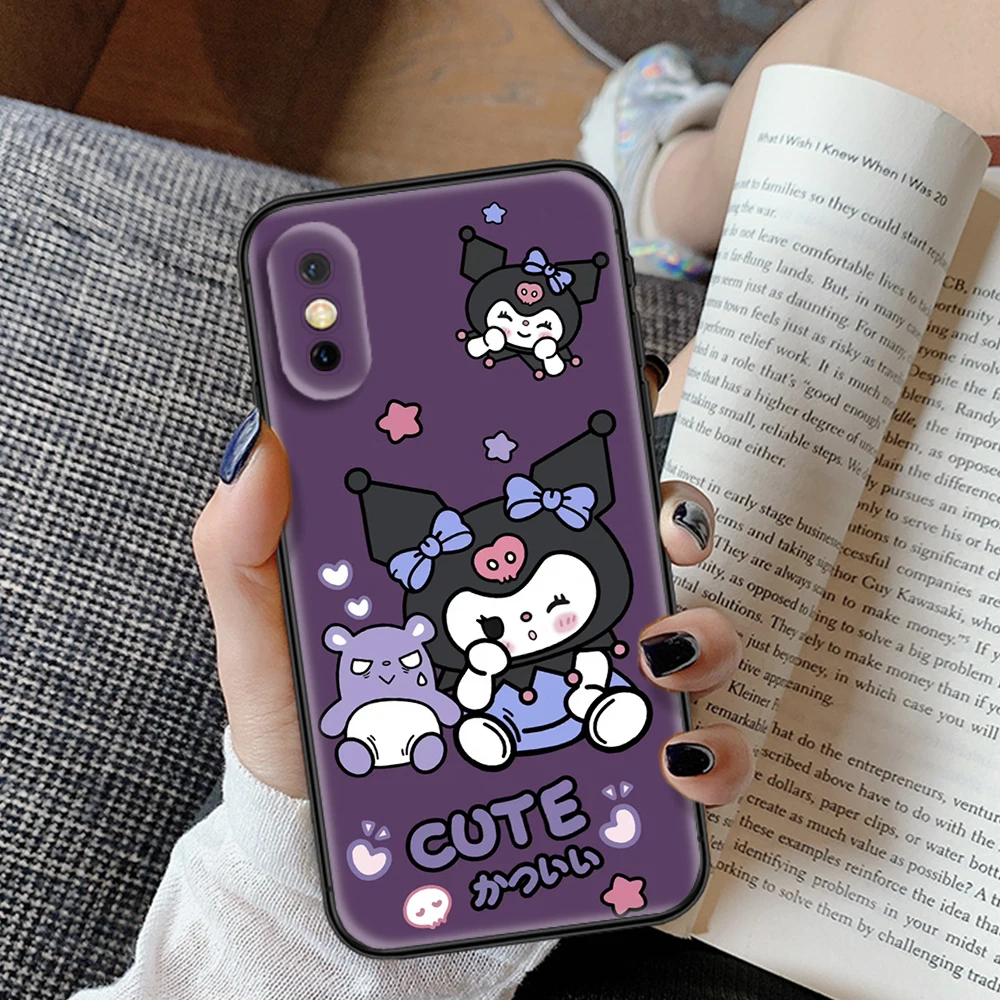 Miękkie etui Z77 cartoon Kuromi do telefonu z miękkiego silikonu do iPhone'a 15 14 Plus 13 12 11 X XS XR Pro Max Mini 8 7 Plus