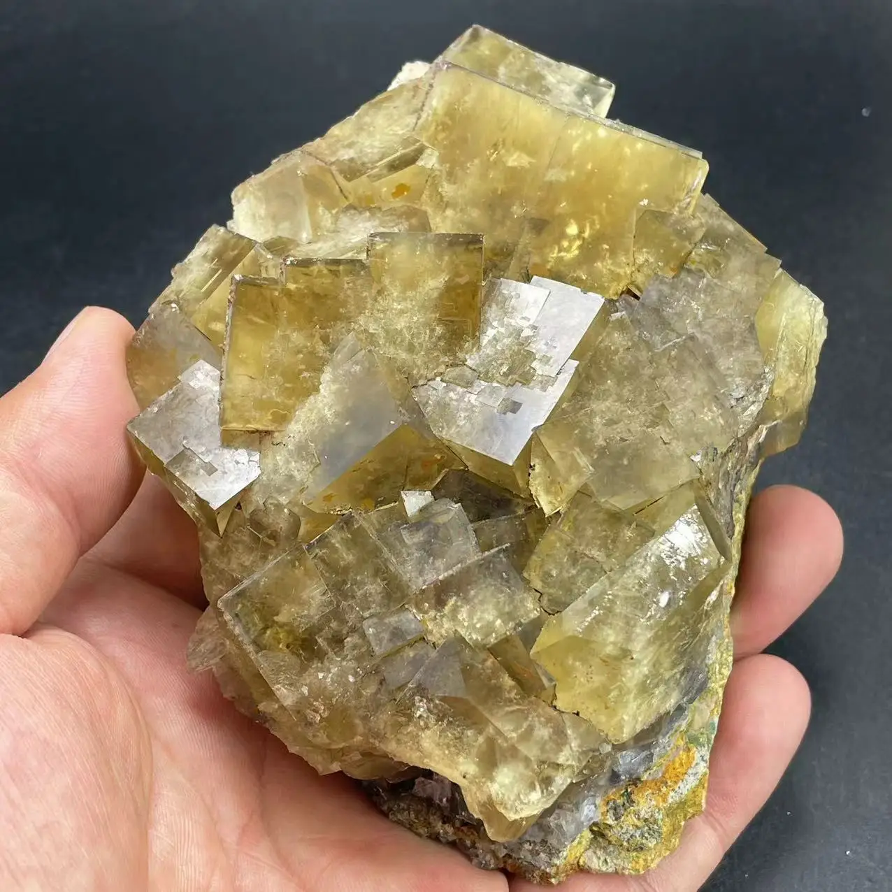 new! 100% natural yellow fluorite cube UV blue mineral specimen, original stone healing crystal from Beijing