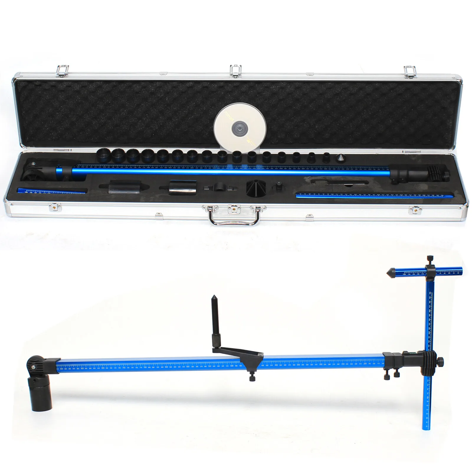 High-precision 2D Measuring Ruler for Car Repair, ±1mm Accuracy & Portable Kit with Aviation Aluminum Probes