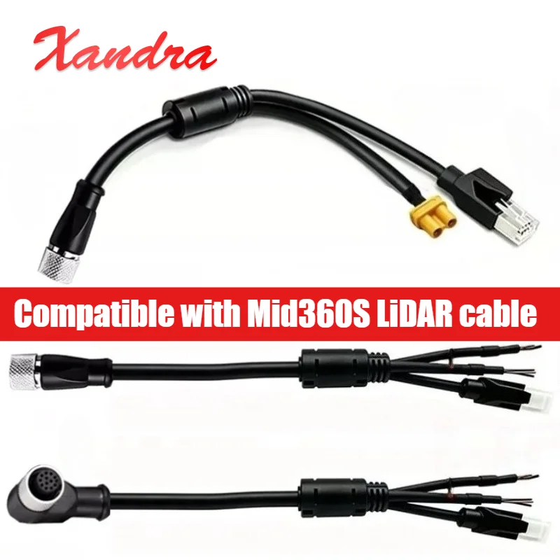Livox Mid-360S Mid-360 Mid-70 LiDAR Cable 1-to-3 1-to-2 Splitter Aviation Connector Power DC XT60 XT30 High-Flex Robot SLAM AGV
