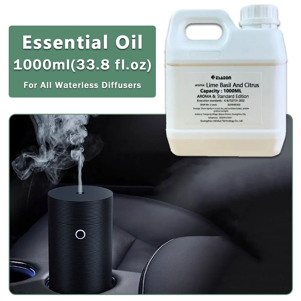 ESAEON Essential Oils - For All Waterless Aromatherapy Machines, Aroma Machine Oil, Lime Basil And Citrus - 1000ML(33.8 fl.oz)