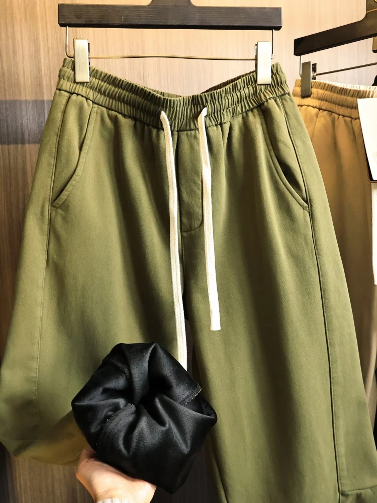 

Американские хлопковые повседневные брюки с прямыми штанинами, осень-зима, мужские хлопковые саржевые брюки Cosite Baby Velvet Knife P...