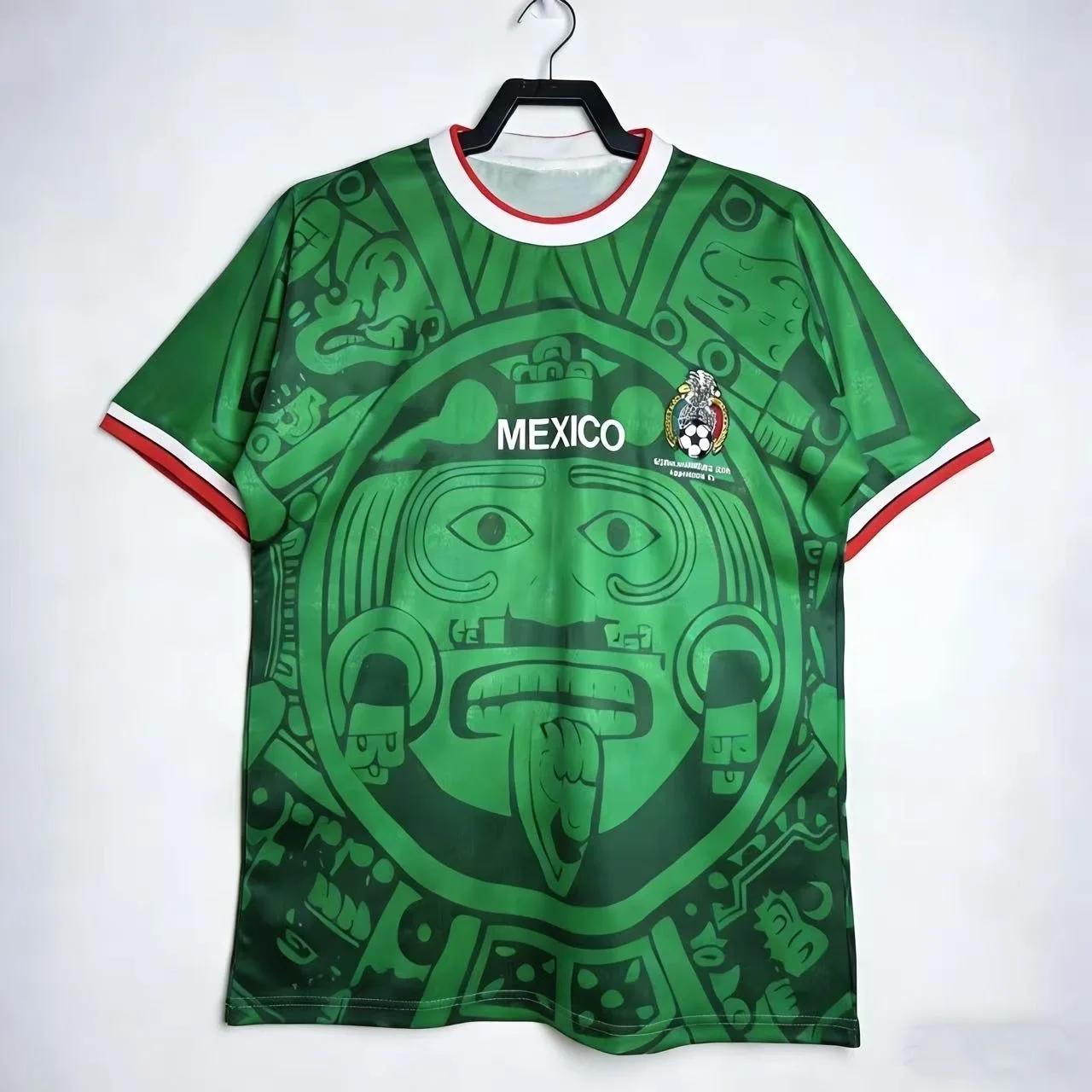 Retro Adults Kids Mexico Soccer Jersey Crew Neck Aztec Totem Print Vintage Ethnic Graphic Pattern 2026 Crest Fan Football Shirt