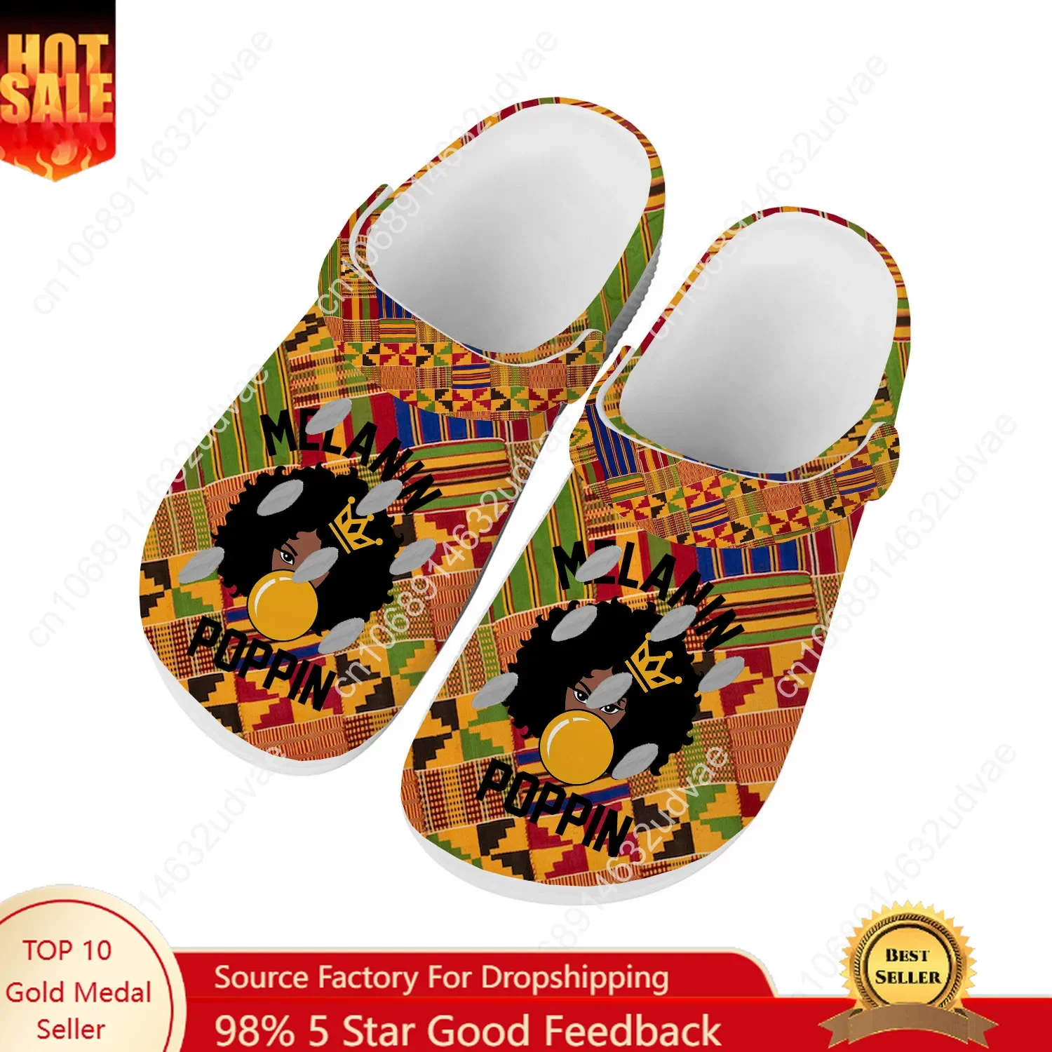 

African Ethnic Culture Water Shoes Mens Womens Comfortable Home Garden Clogs Customizd Sandals Beach Breathable Hole Slippers
