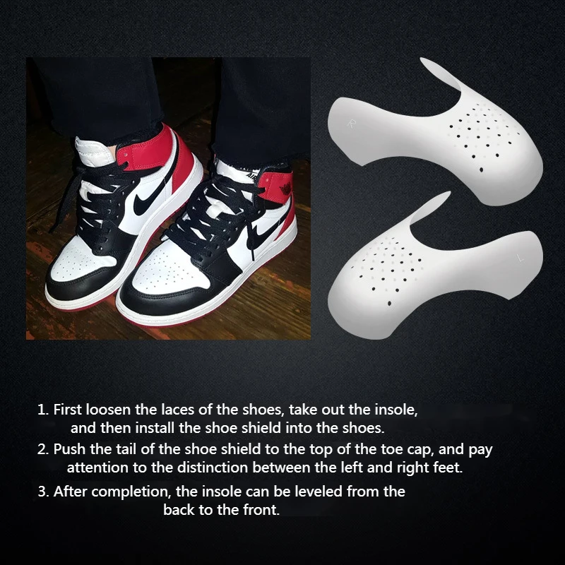 Schuhfalten-Schutz, Anti-Falten, leicht, Schuhschild, Einsätze, Schutz für Turnschuhe, rissige Zehenkappe, Stützschuhe, Bahre – Detail 9