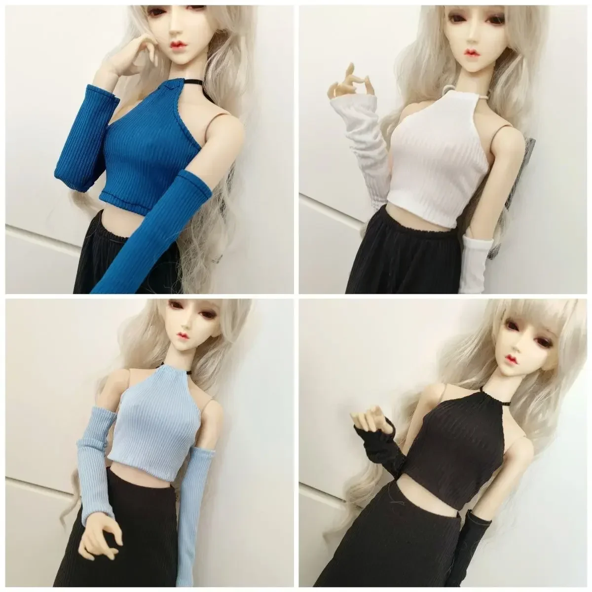 60cm Doll's Clothes Sleeve Top for 1/3 Bjd Doll Knit Shirt Flared Diy Girl Toys Dress Up Doll Accessories,no Pants, No Dolls