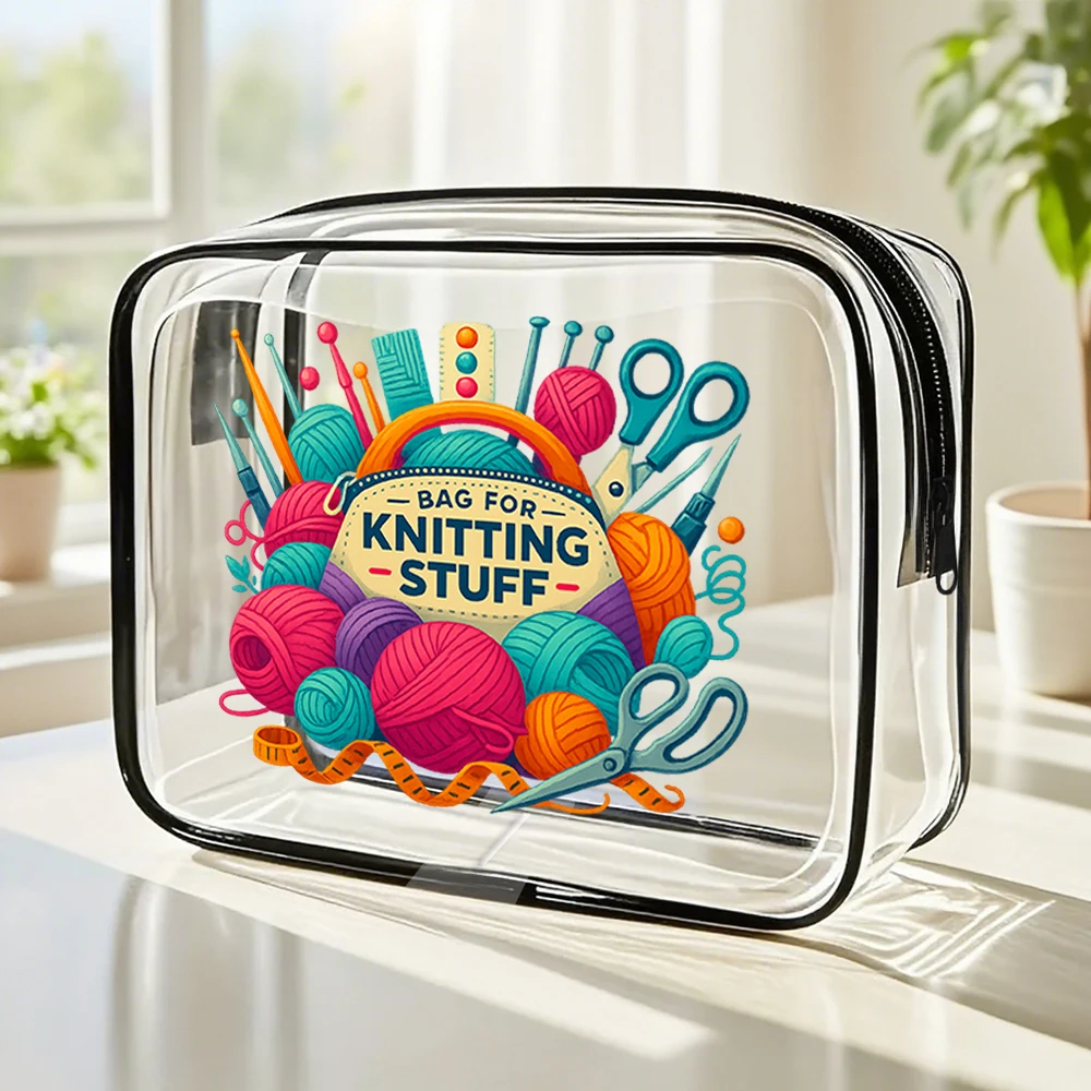 

cosmetic bag Ideal Clear Toiletry Bag for Knitting, Travel, Gym, Business - Cute Gift for Knitting Enthusiasts & Crafters