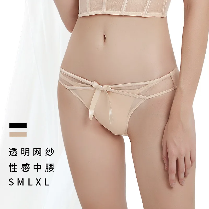 

Women's Underwear Pure Cotton Lace Sexy Girls Breathable Mesh Summer Women's Bow Triangle Panties Wholesale7