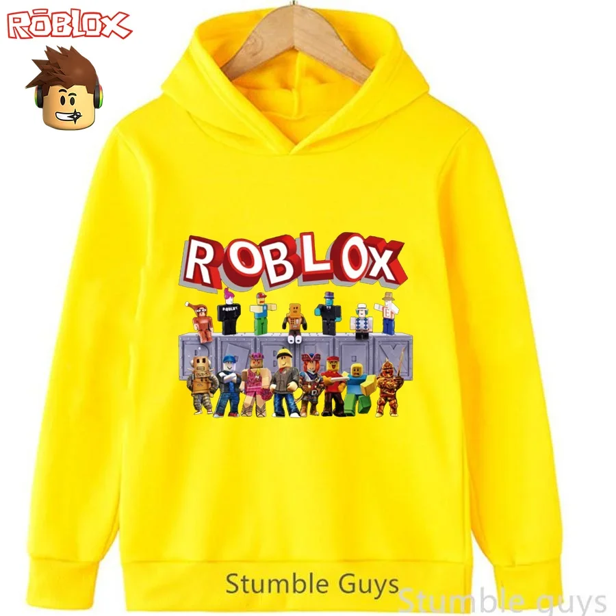 Roblox Sudadera con capucha informal para niños de 3 a 12 años, sudadera con gráfico de elemento de juego, traje de moda para niños y niñas
