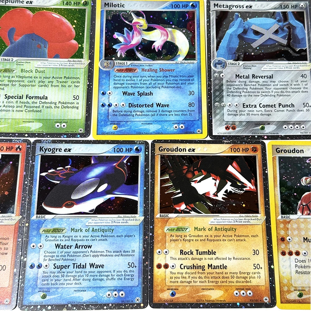 PKM Hidden Legends(HL) Foil DIY Proxy Game Card PTCG Kyogre/Metagross/Ninetales/Vileplume ex Groudon Milotic Collection toy gift - view 3