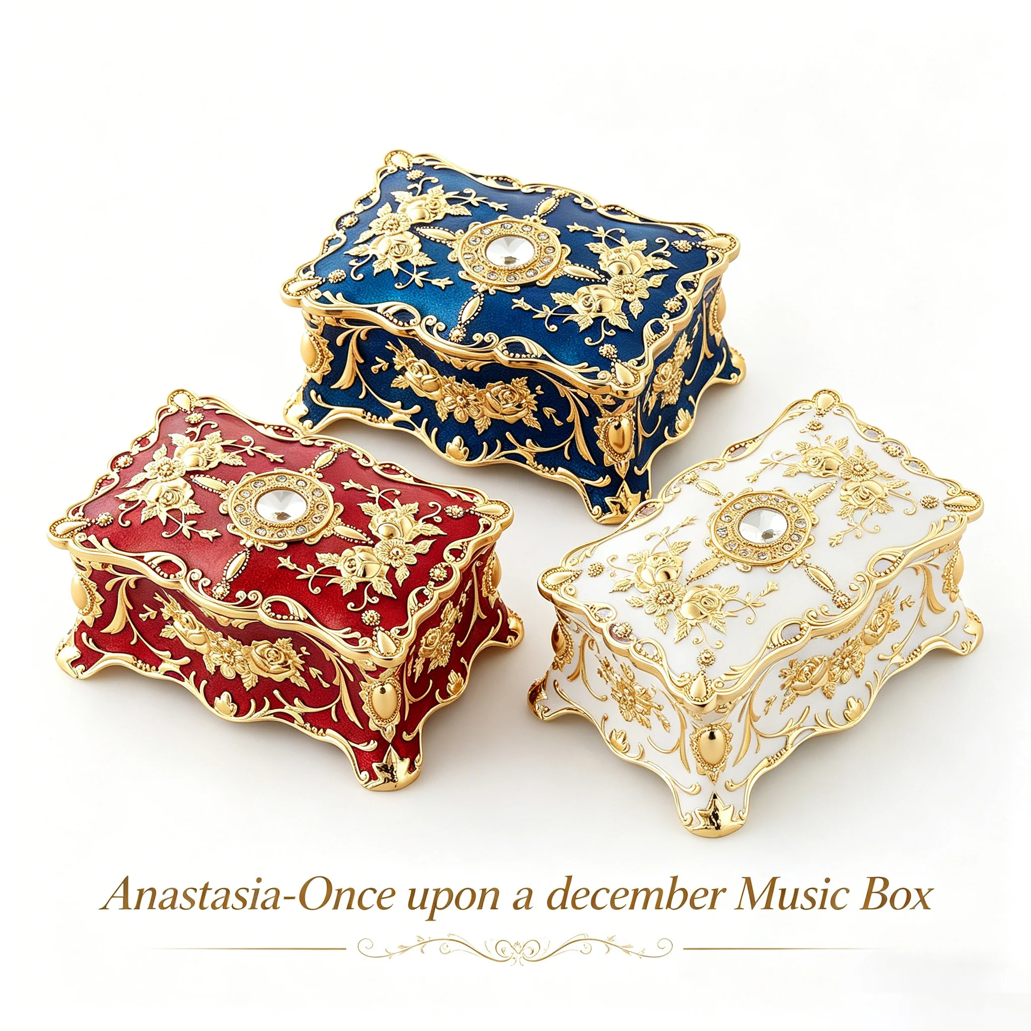 Metal Anastasia Music Box Once Upon a December 18 Note Wind Up Engraved Alloy Musical Box Birthday Christmas Valentine Gift
