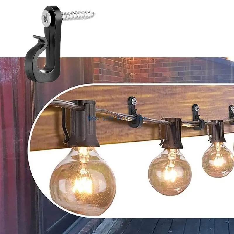  Fashionable Black Gutter Hook Multipurpose Sturdy Plastic Materials for Hanging Holiday Light and Organizing Space