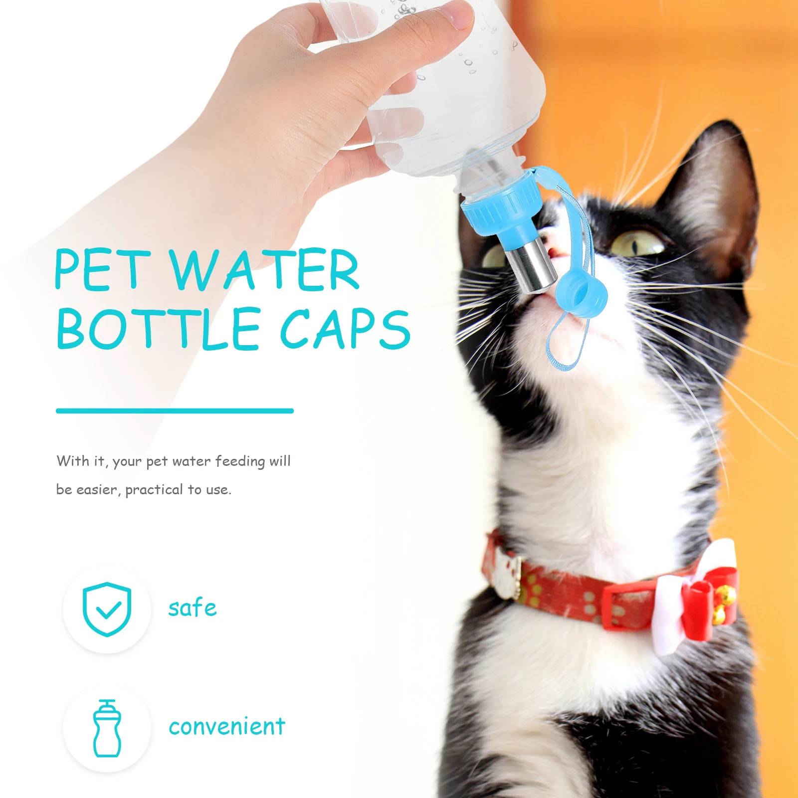 

2pcs Pet Drinking Spout Leak Proof Water Bottle Cap Kettle Lid Plastic Travel Small Animal Dog Puppy Feeder Hydrator