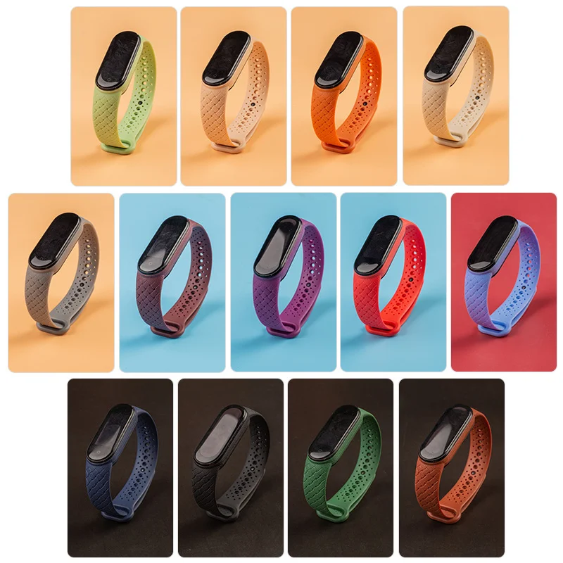 

Силиконовые ремешки для часов Xiaomi Mi Band 7 NFC, замена запястья Miband, спортивный браслет, часы с отверстием для часов Correa mi band 6 5 4 3, ремешок