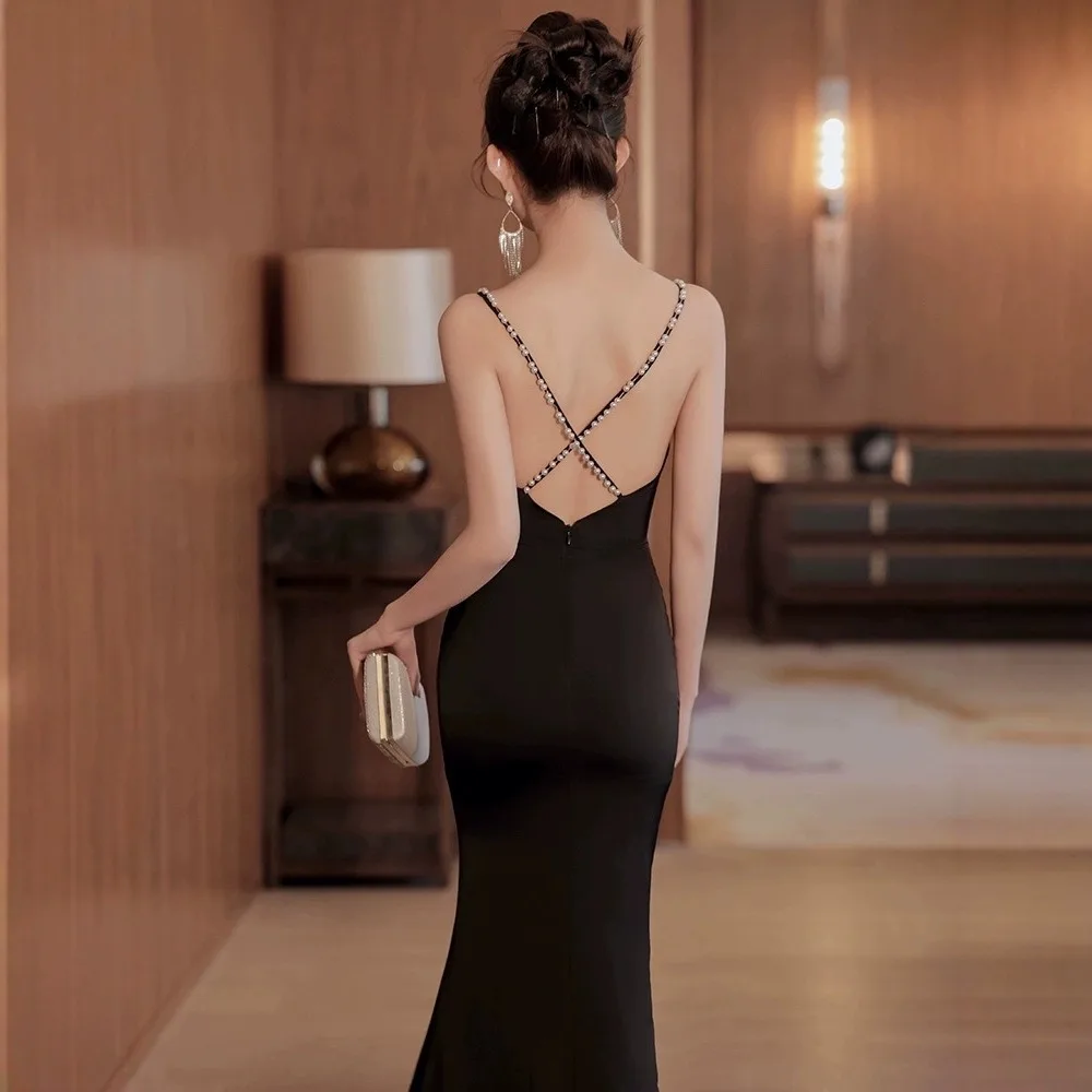 Seksowne Sukienki Wieczorowe na Bal z Odkrytymi Ramionami dla Kobiet 2025 Długa Sukienka Syrenka na Imprezę, Wąska, Elegancka Sukienka Ślubna do Sesji Zewnętrznego