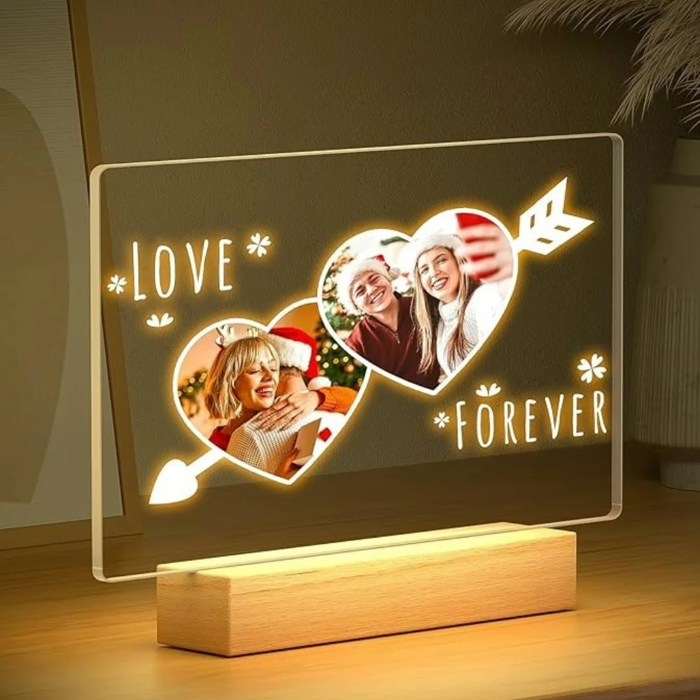 

Valentine's Day Gifts for Girlfriend Personalized Custom Photo Acrylic Lamp Customized NightLight Romantic Anniversary Birthday