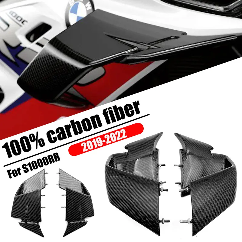 For BMW S1000RR 2019 M1000RR 2020 2021 2022 Wings 100% 3K Carbon Fiber Motorcycle Body Parts Side Winglet Fairings Kit Winglets