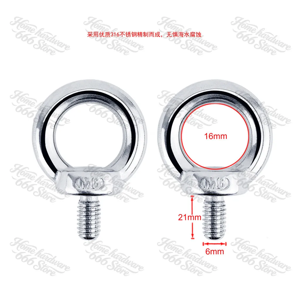 DIN580 Standard, High Quality 316 Stainless Steel Ring Screw Bolt, Hook Screw, German Standard Ring
