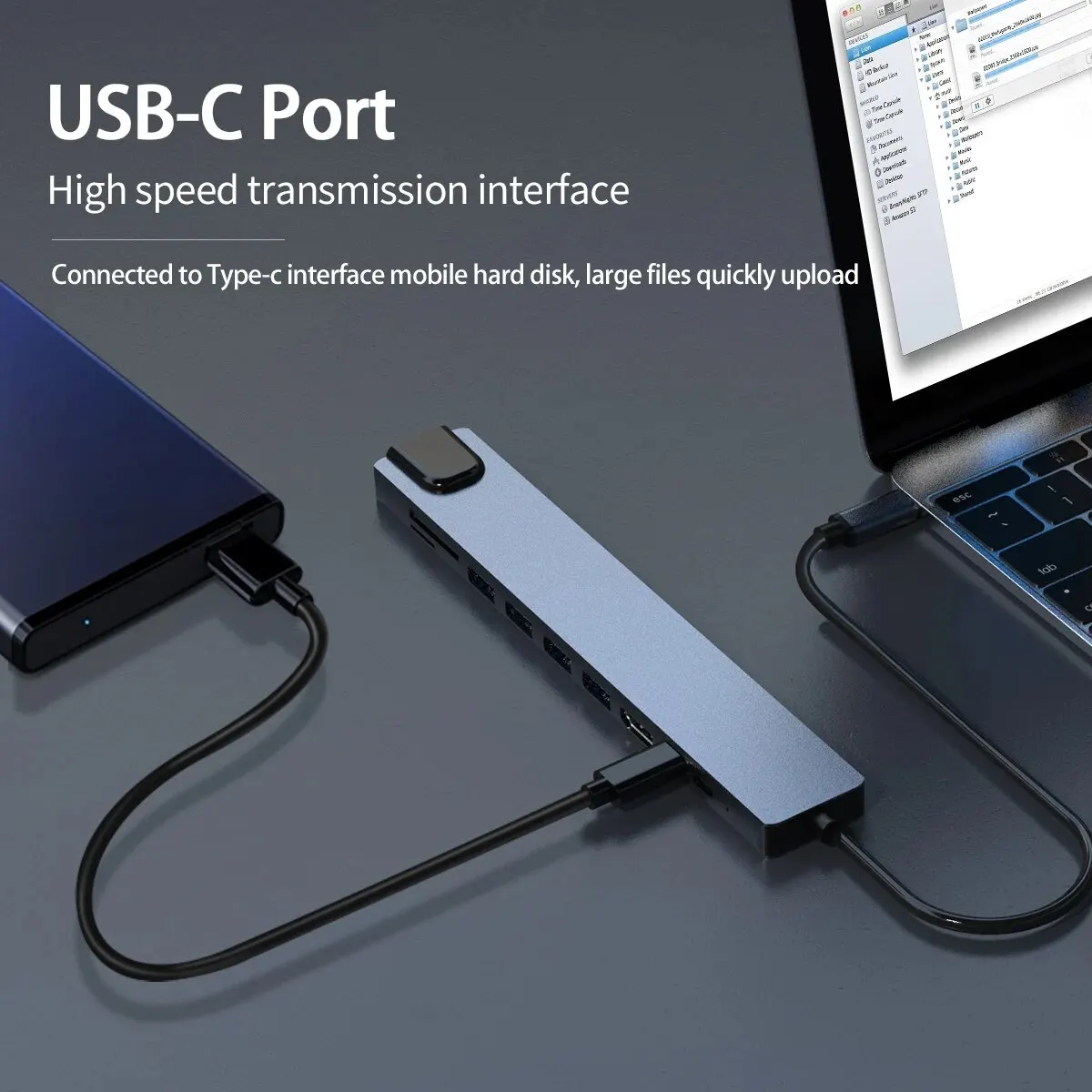 Adaptador multipuerto para MacBook Pro Air, 10 en 1, Gigabit Ethernet con 4K HDMI, 100W PD, USB 3,0, 5Gbps